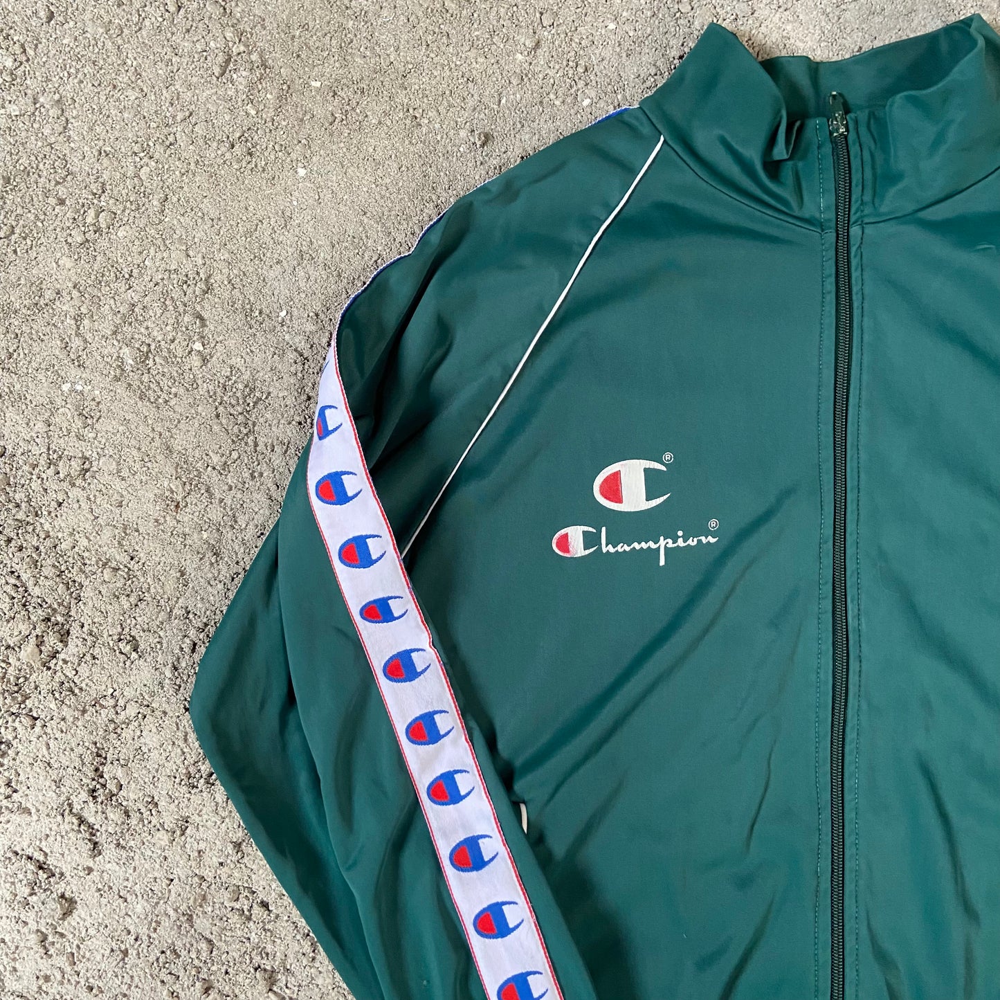 Vintage Champion Trackjacket grün/ L